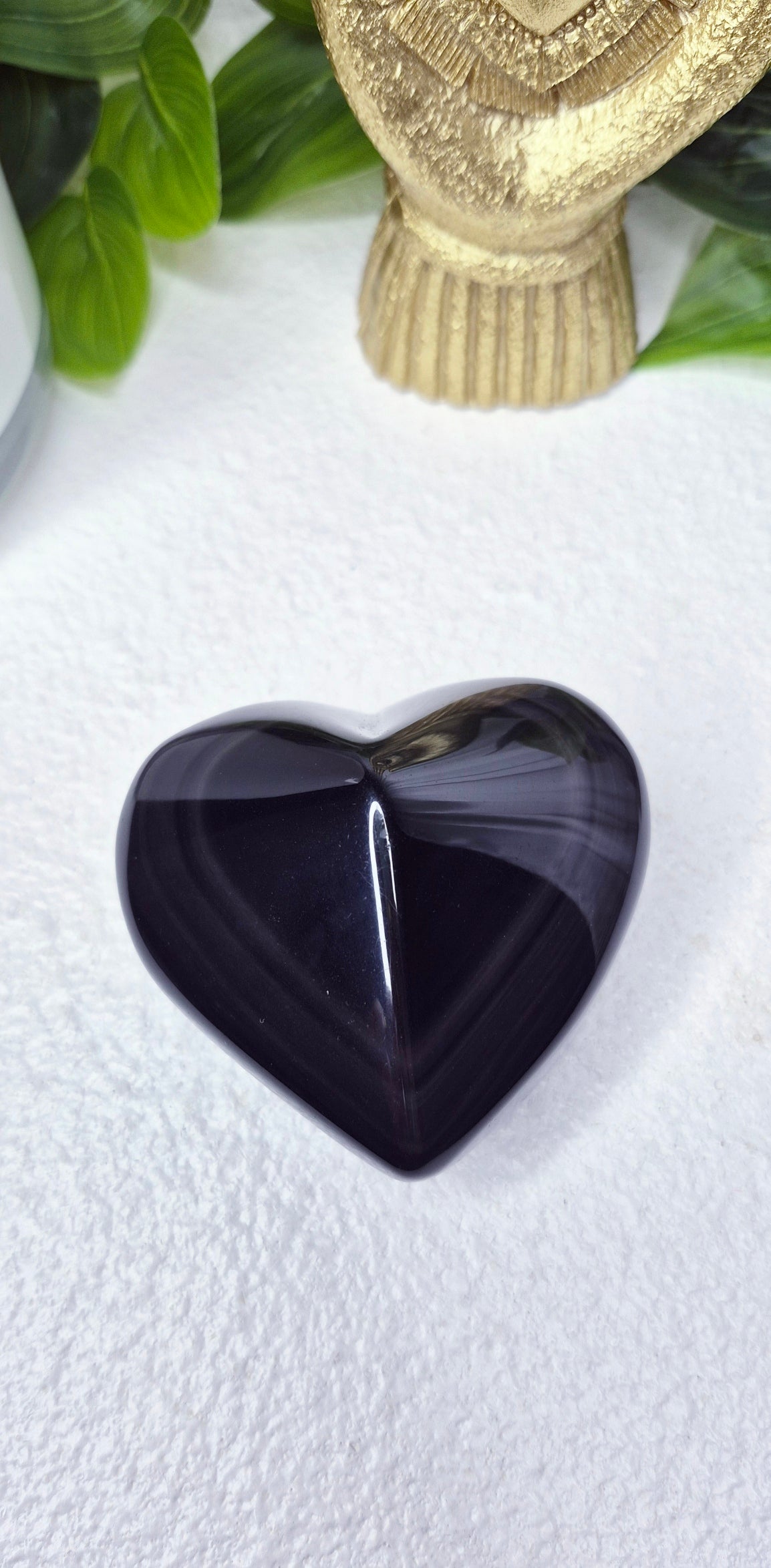 Rainbow Obsidian Heart Carving