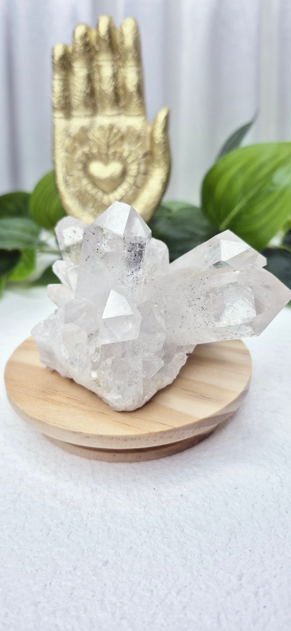 Terminated Included Clear Quartz Cluster