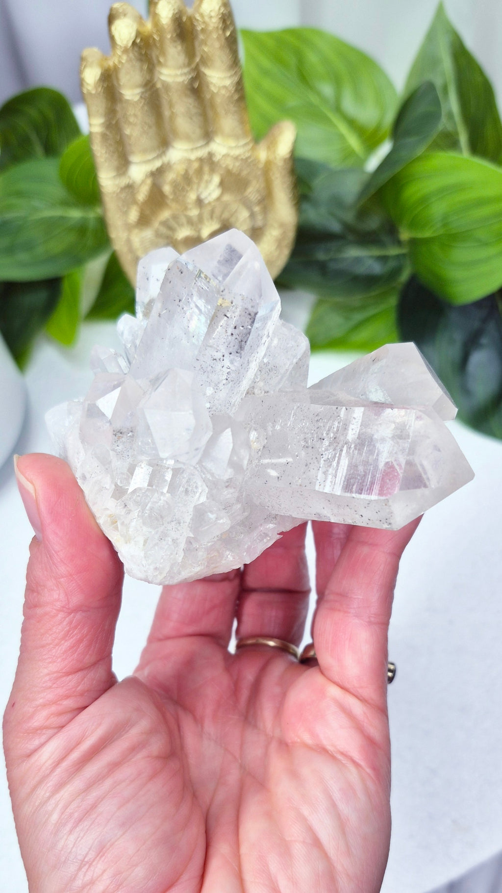 Terminated Included Clear Quartz Cluster
