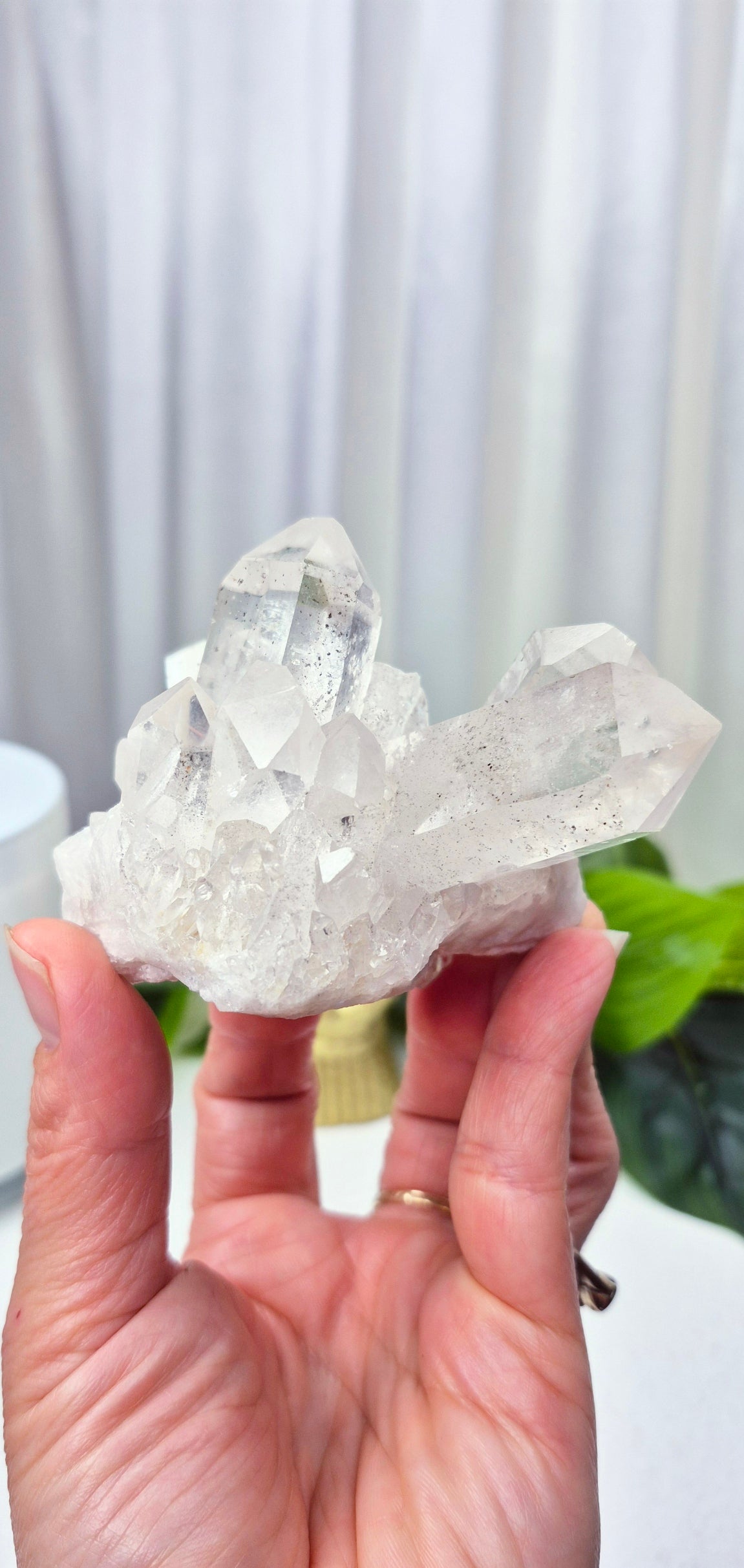 Terminated Included Clear Quartz Cluster