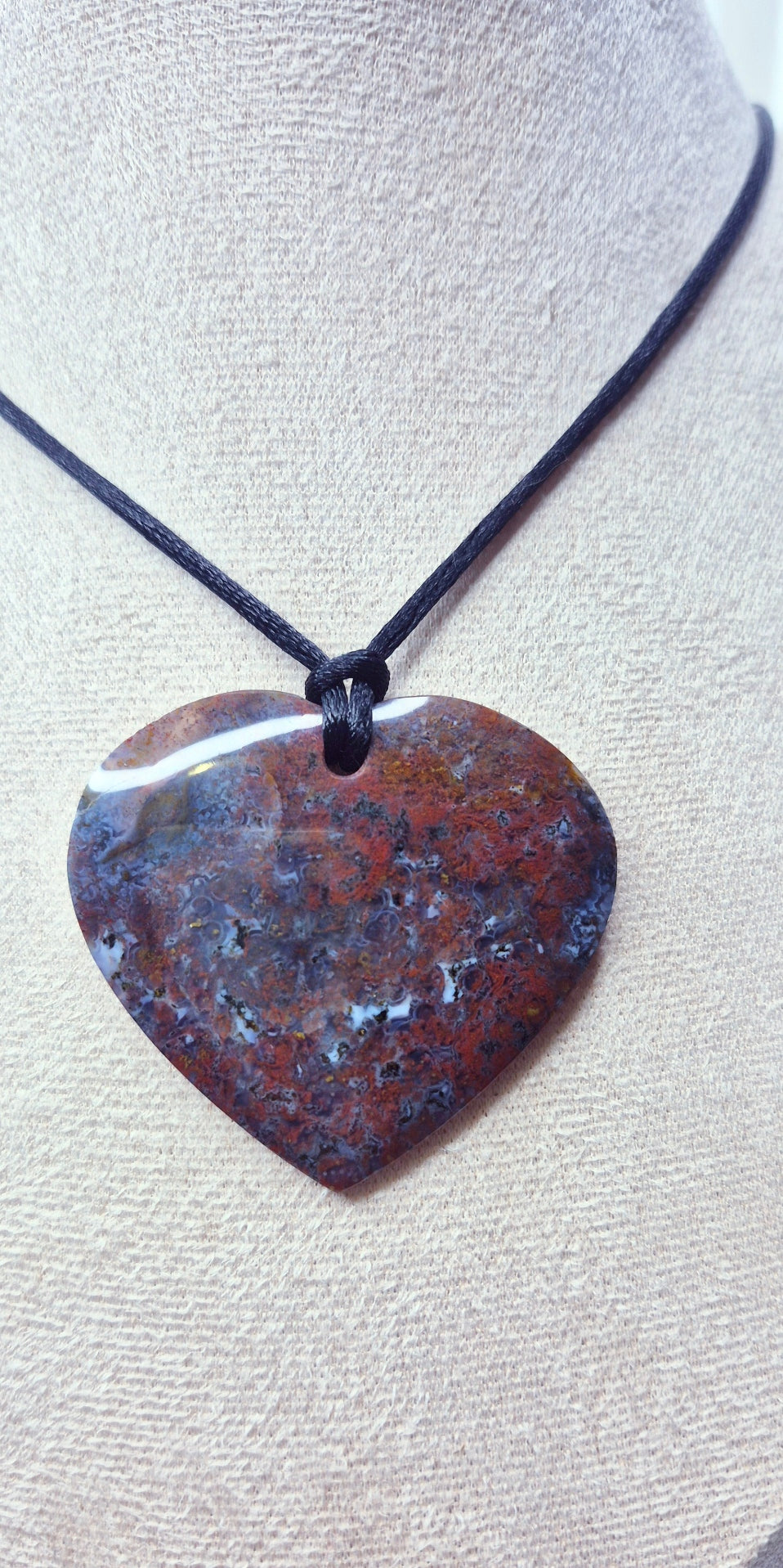 Ocean Jasper Heart Pendant #E