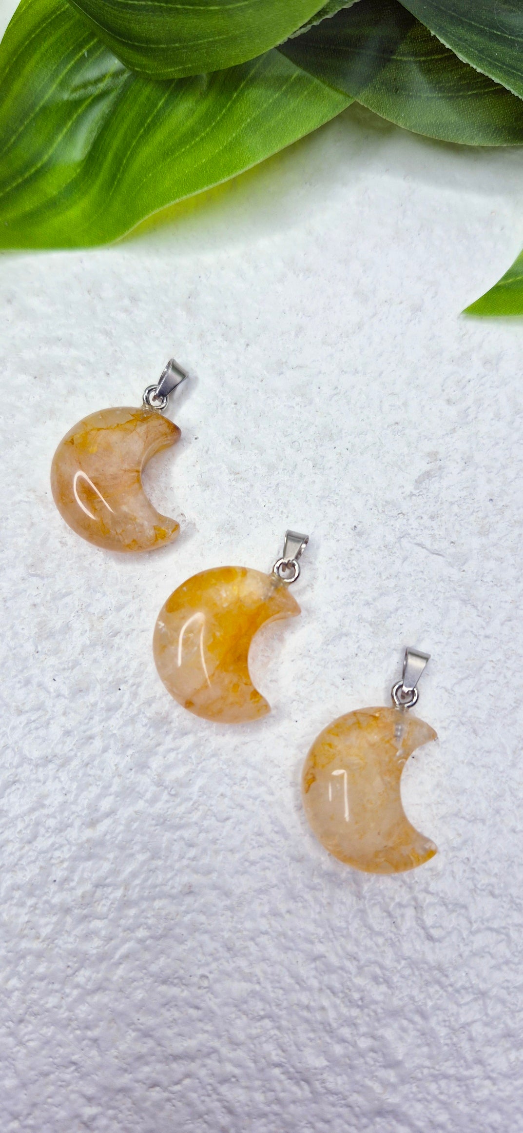 Golden Healer Moon Carving Pendants