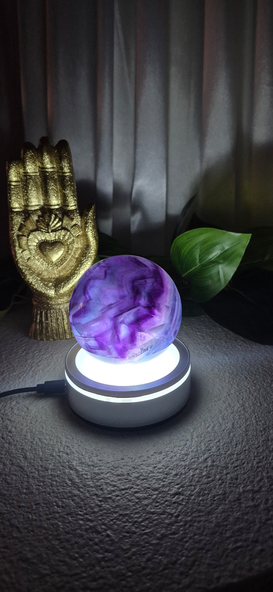 Extra Grade Fluorite Sphere on Stand