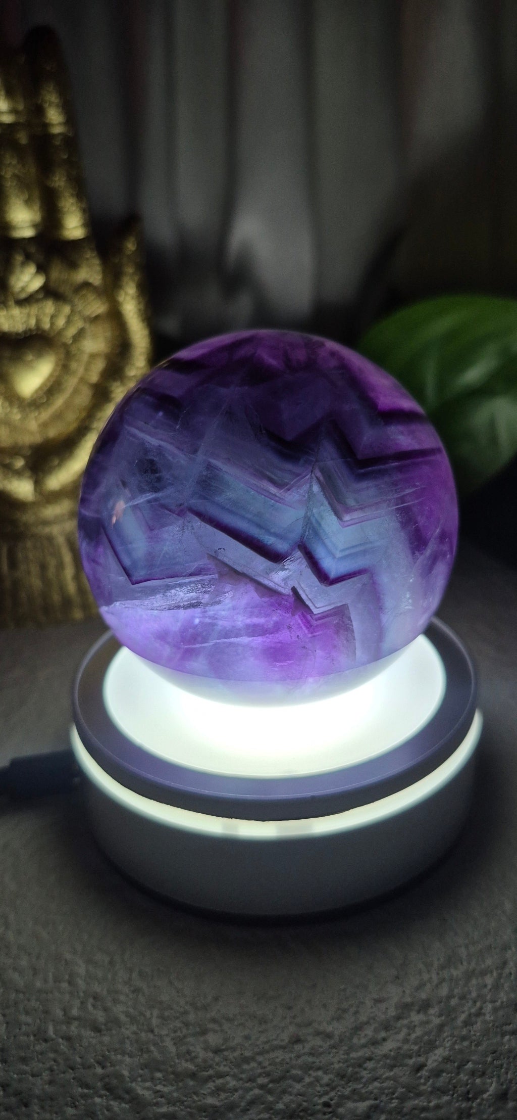 Extra Grade Fluorite Sphere on Stand