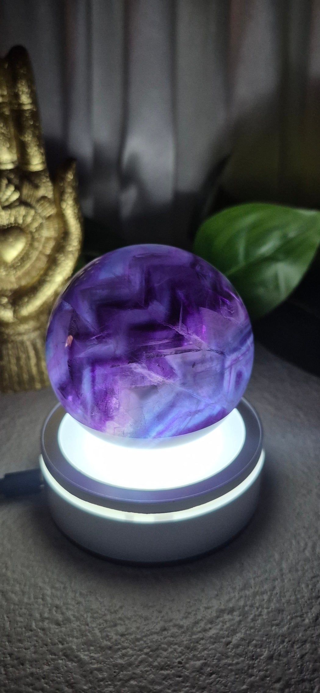 Extra Grade Fluorite Sphere on Stand