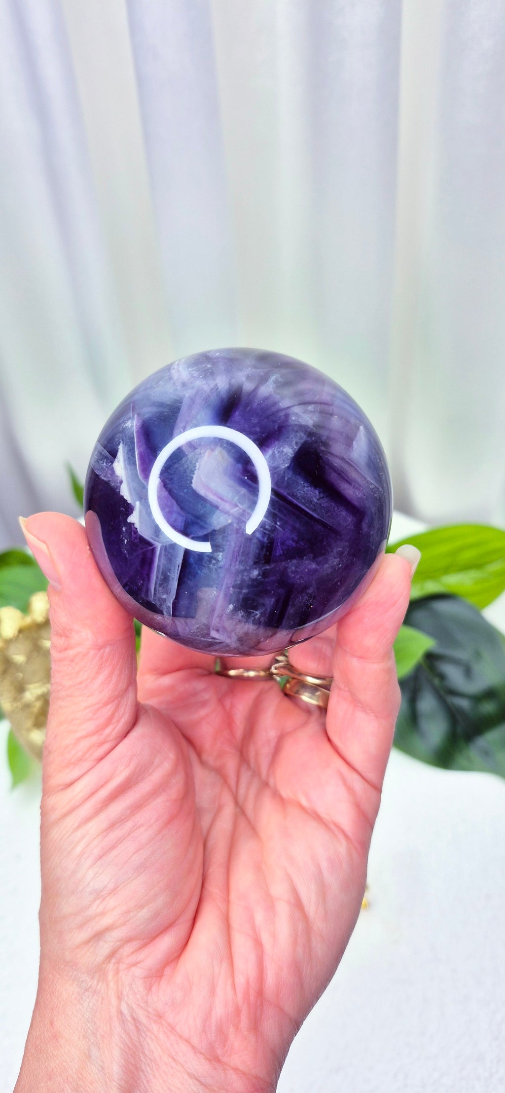 Extra Grade Fluorite Sphere on Stand