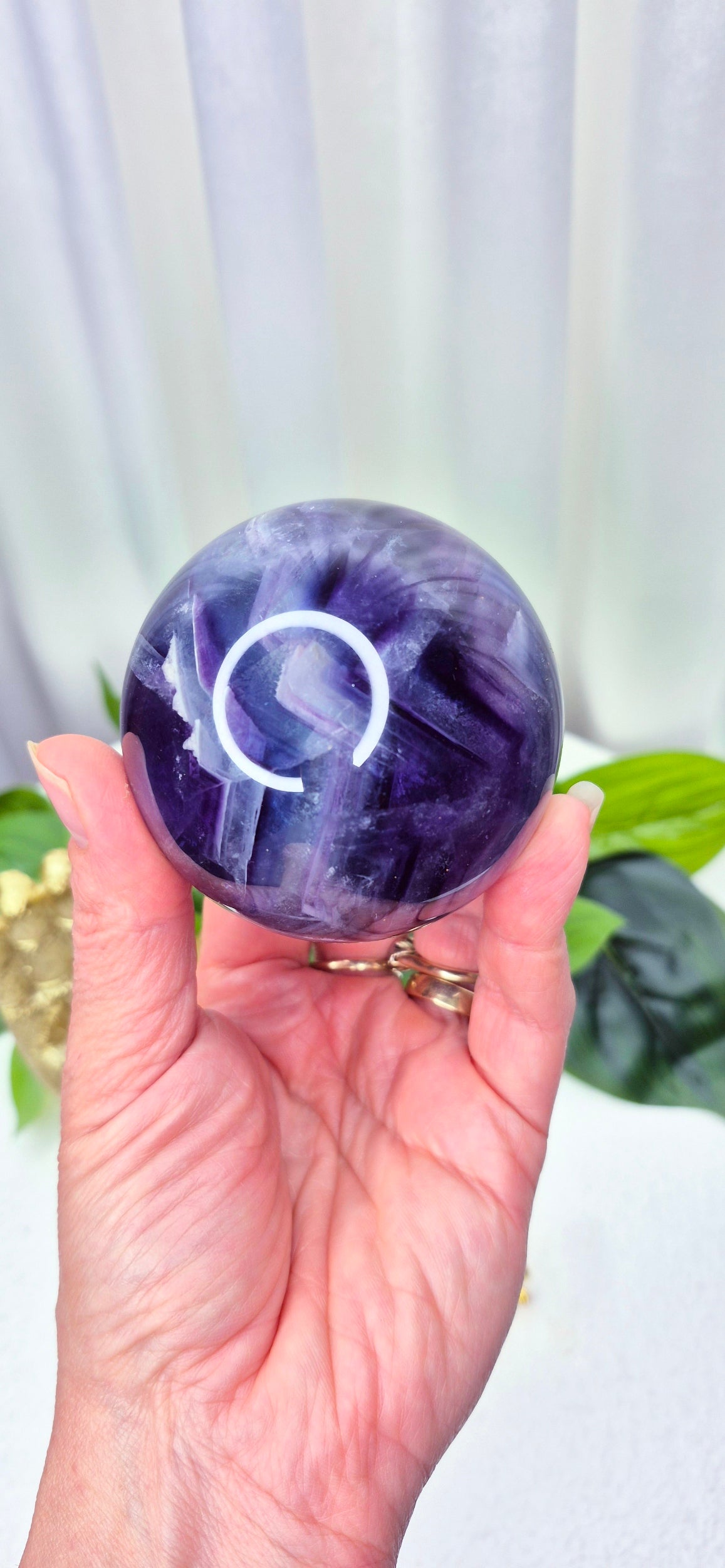 Extra Grade Fluorite Sphere on Stand