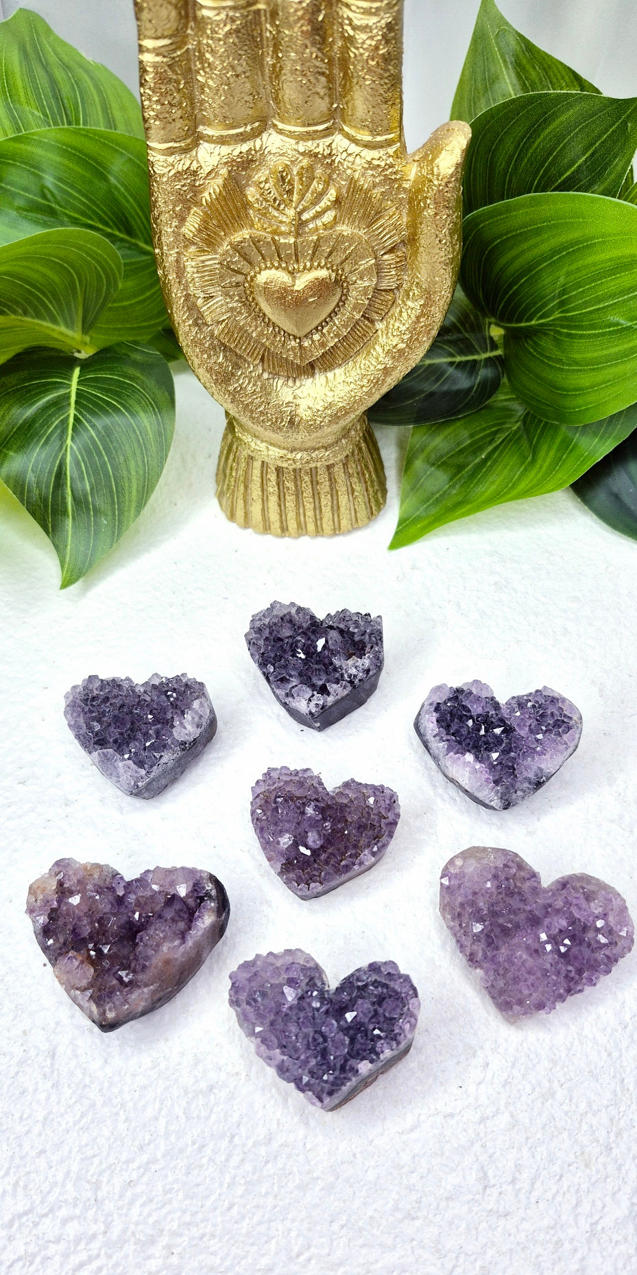 Small Rainbow Amethyst Heart Carving