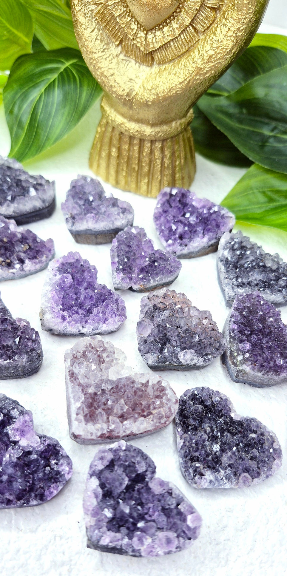 Mini Rainbow Amethyst Heart Carving