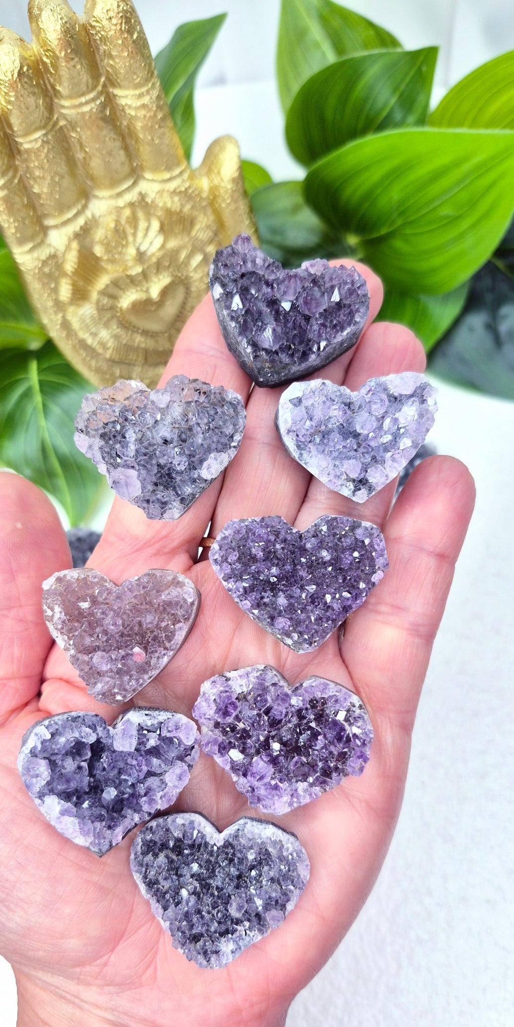 Mini Rainbow Amethyst Heart Carving