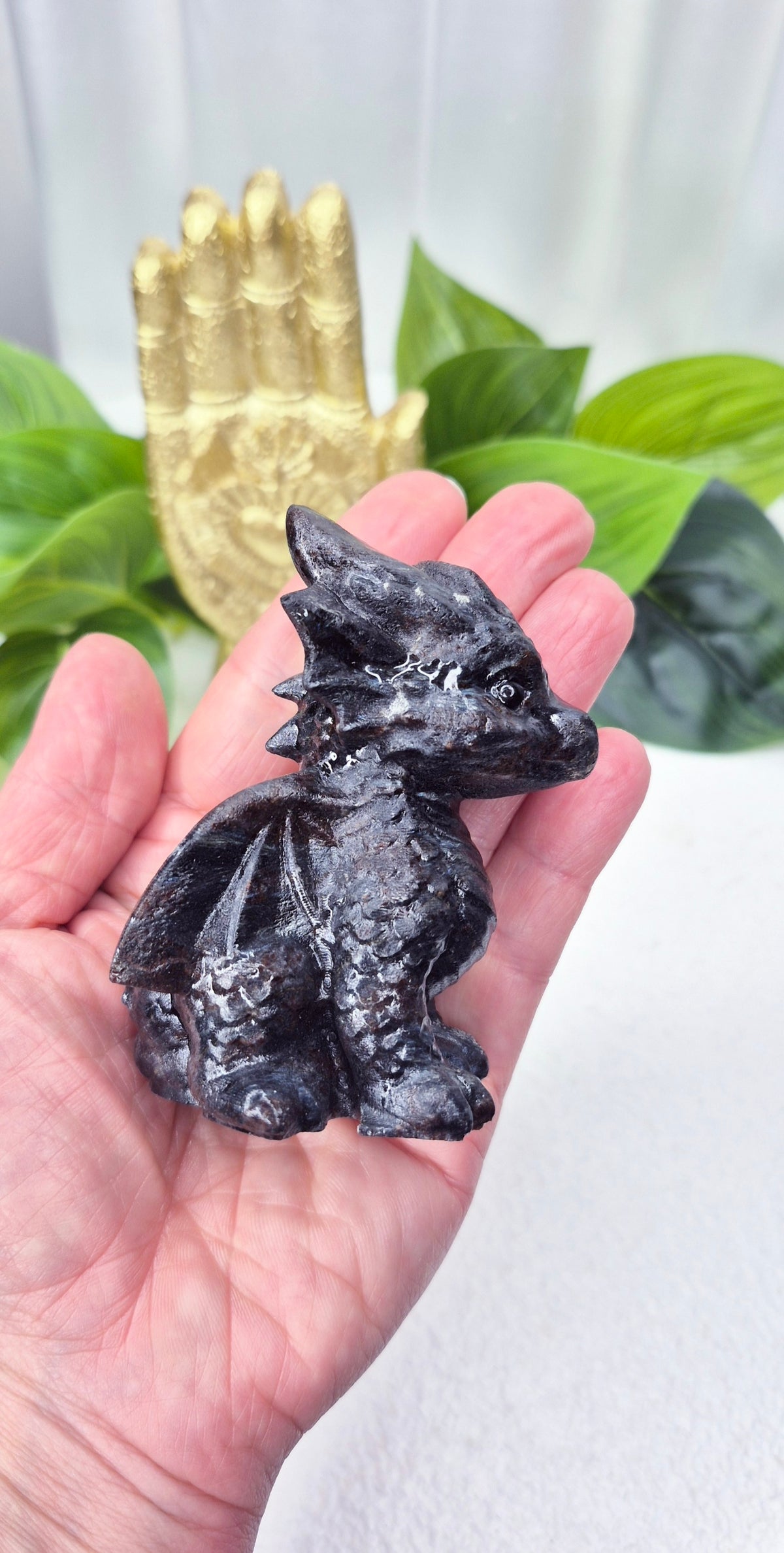 Arfvedsonite Dragon Carving