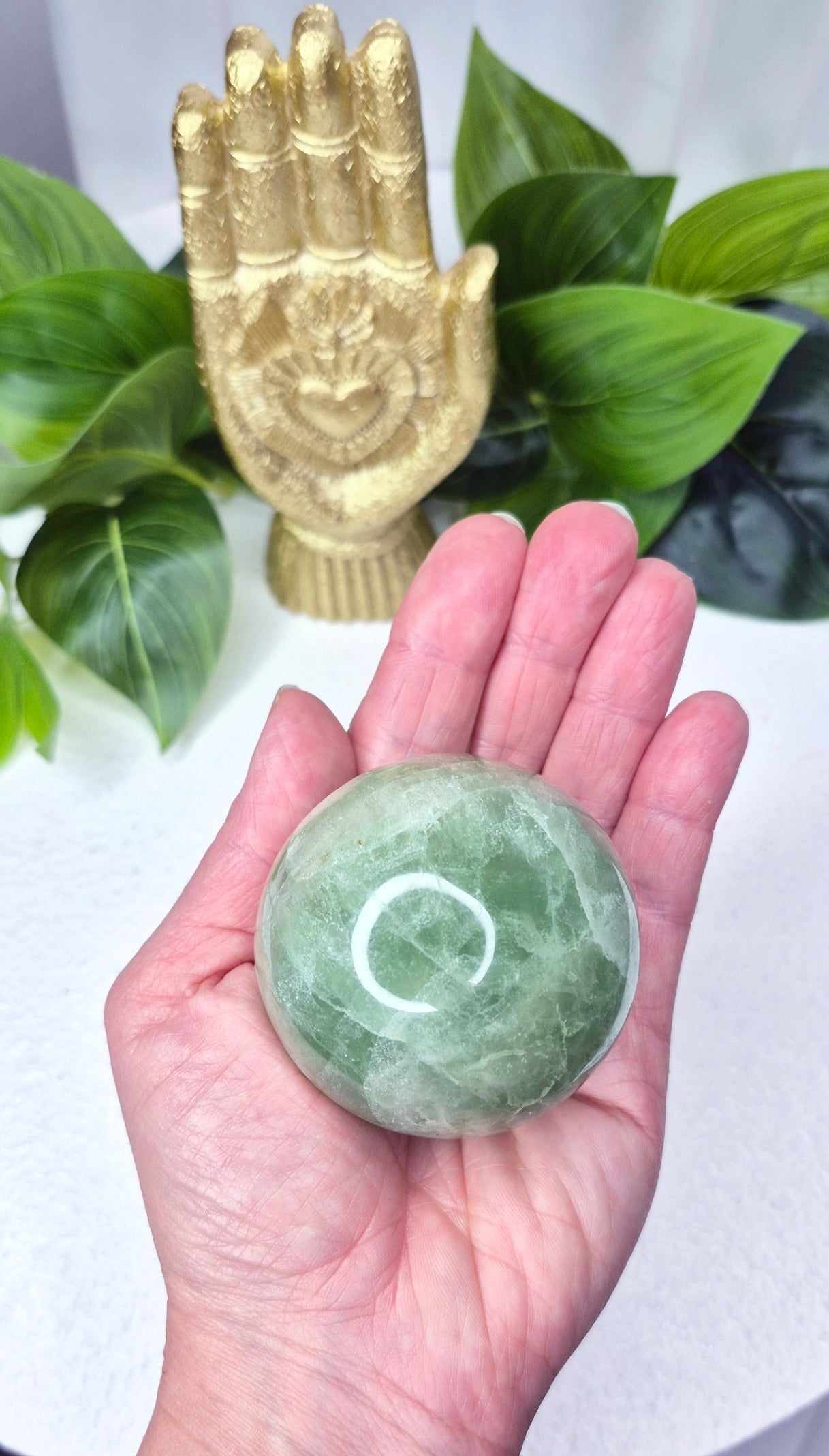 Green Fluorite Sphere on Stand