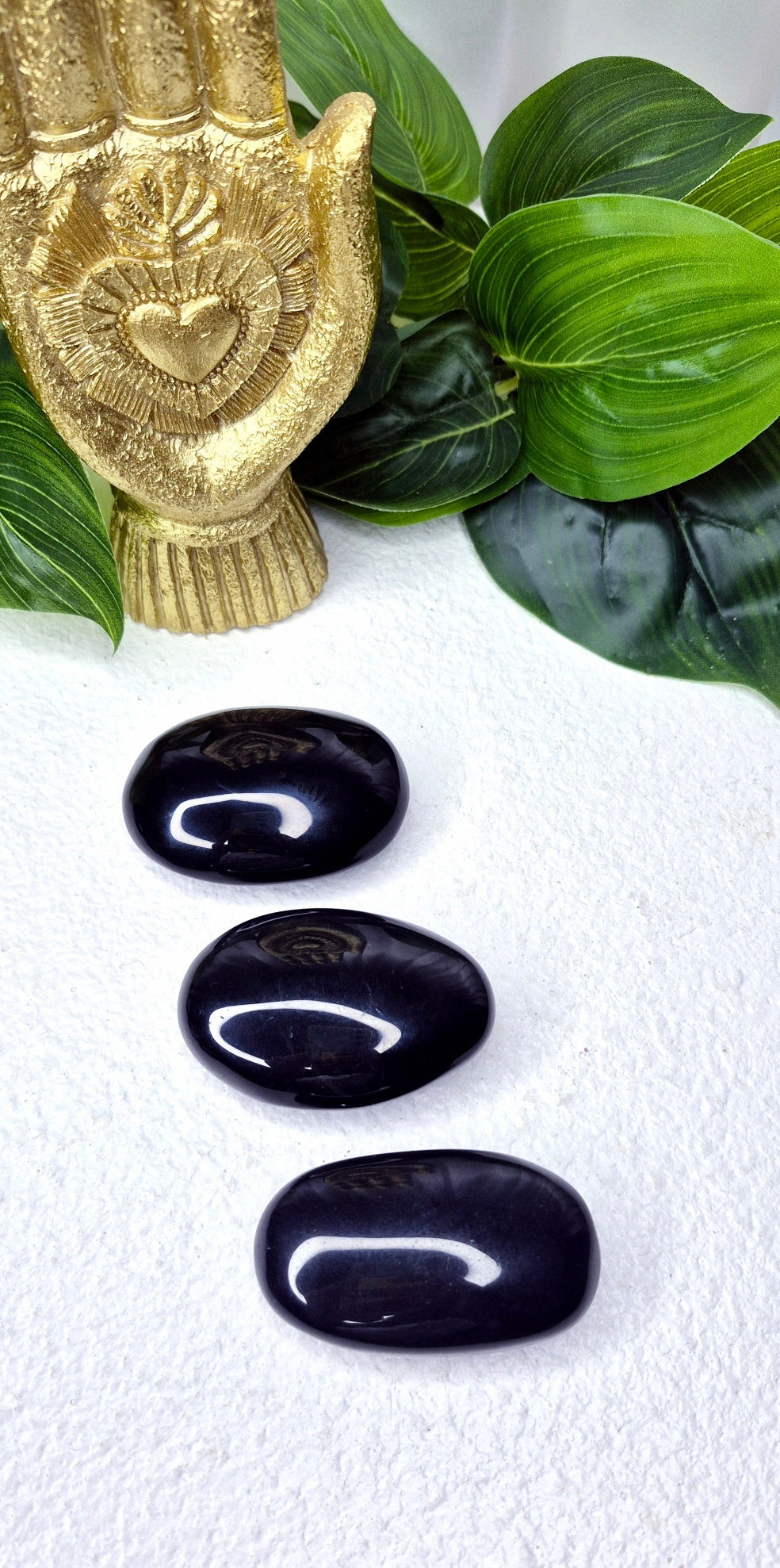 Black Obsidian Palm Stone