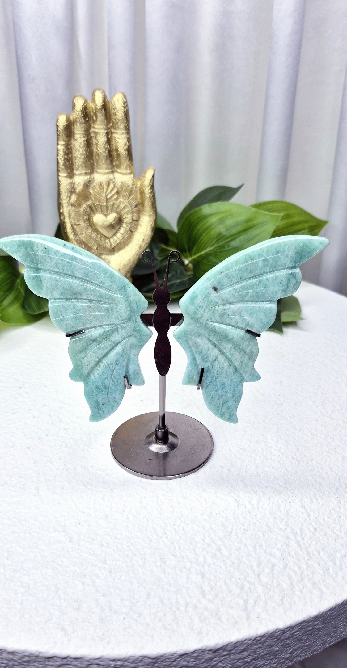 Amazonite Butterfly Wings on stand