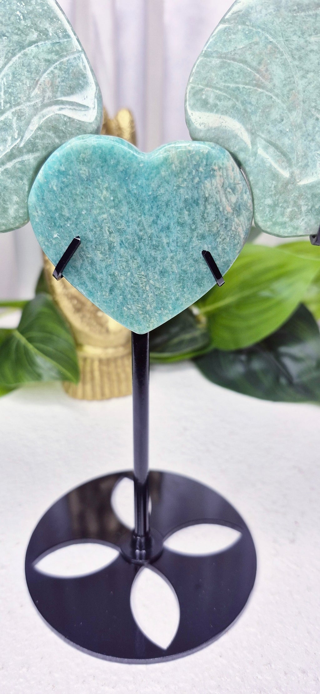 Amazonite Statement Angel Wings on Stand