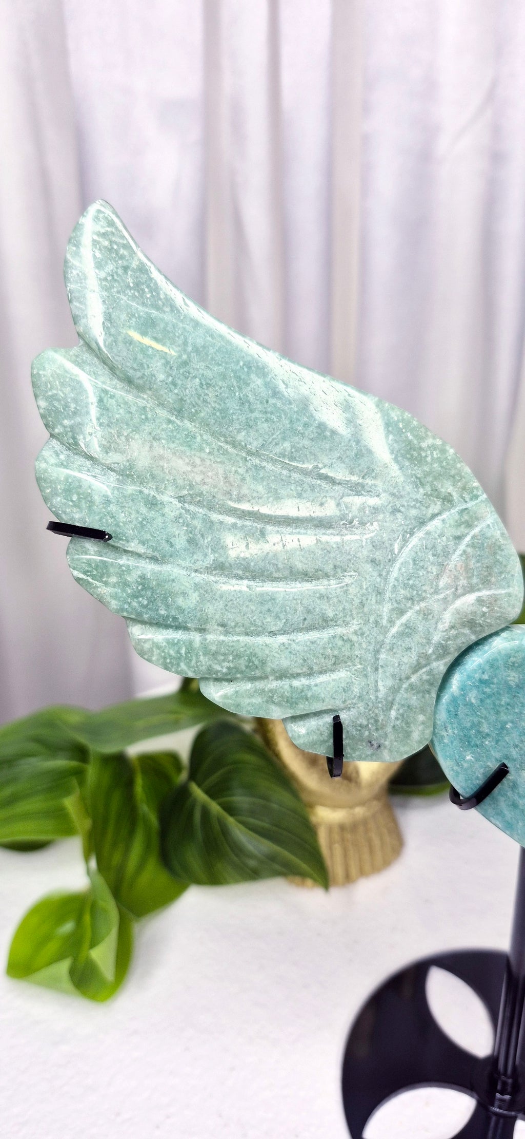 Amazonite Statement Angel Wings on Stand