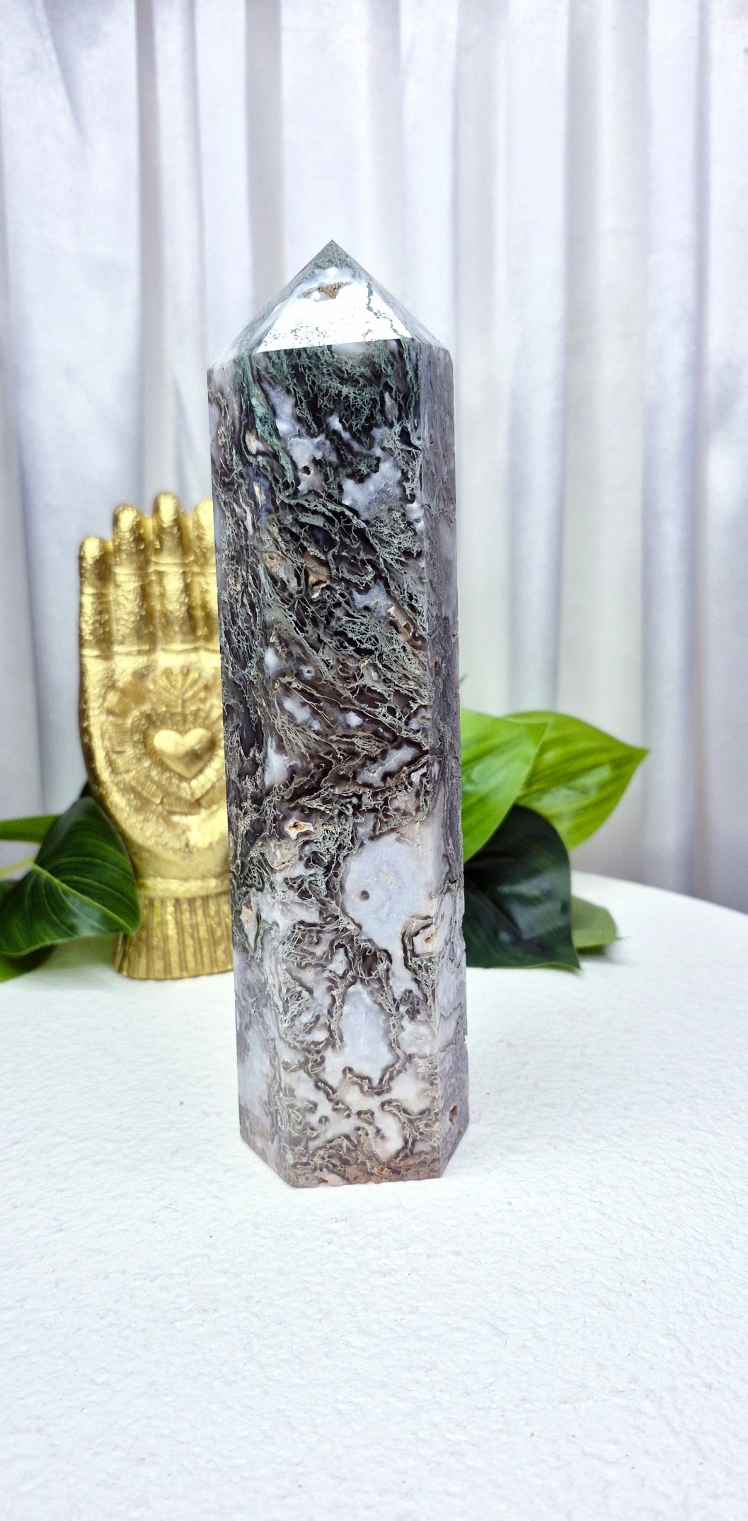 Moss Agate Statement Tower