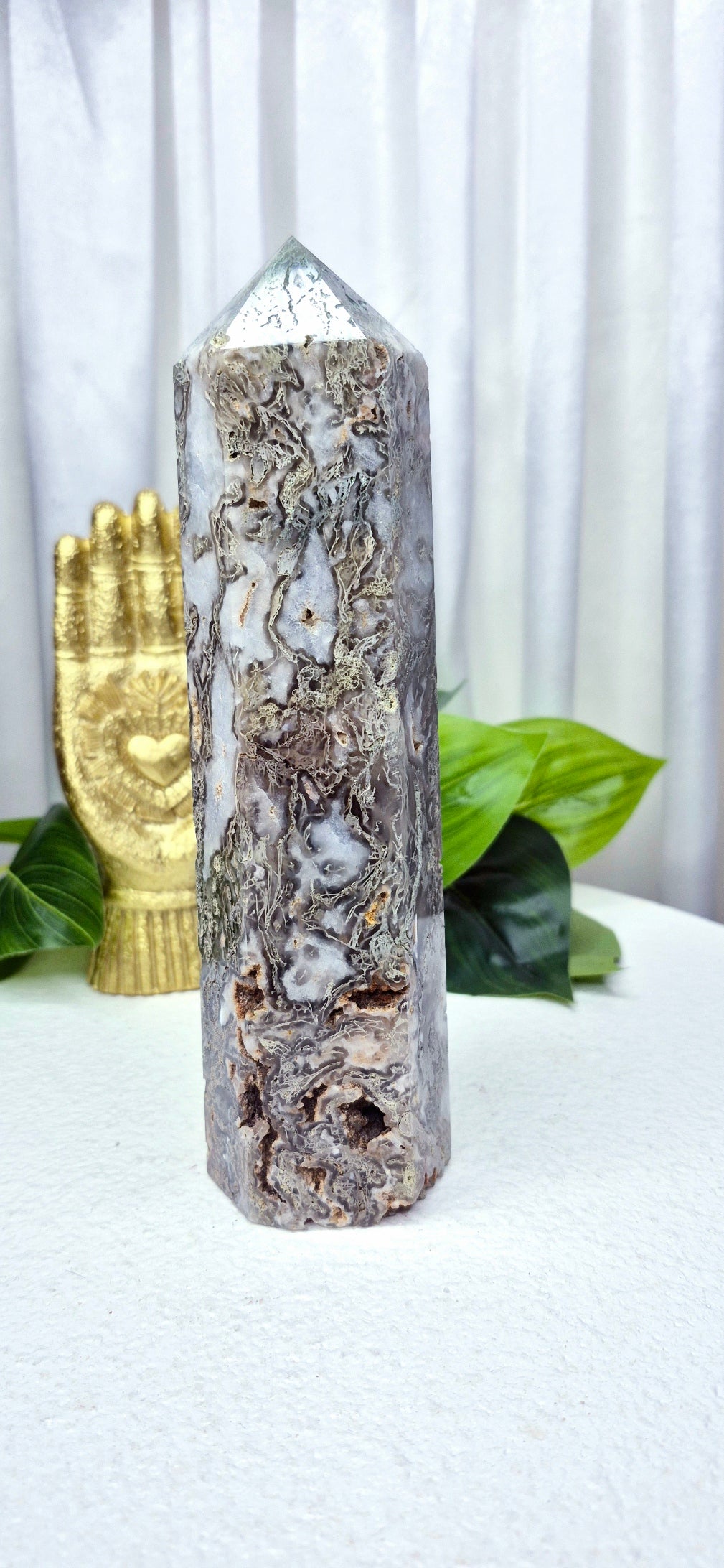 Moss Agate Statement Tower