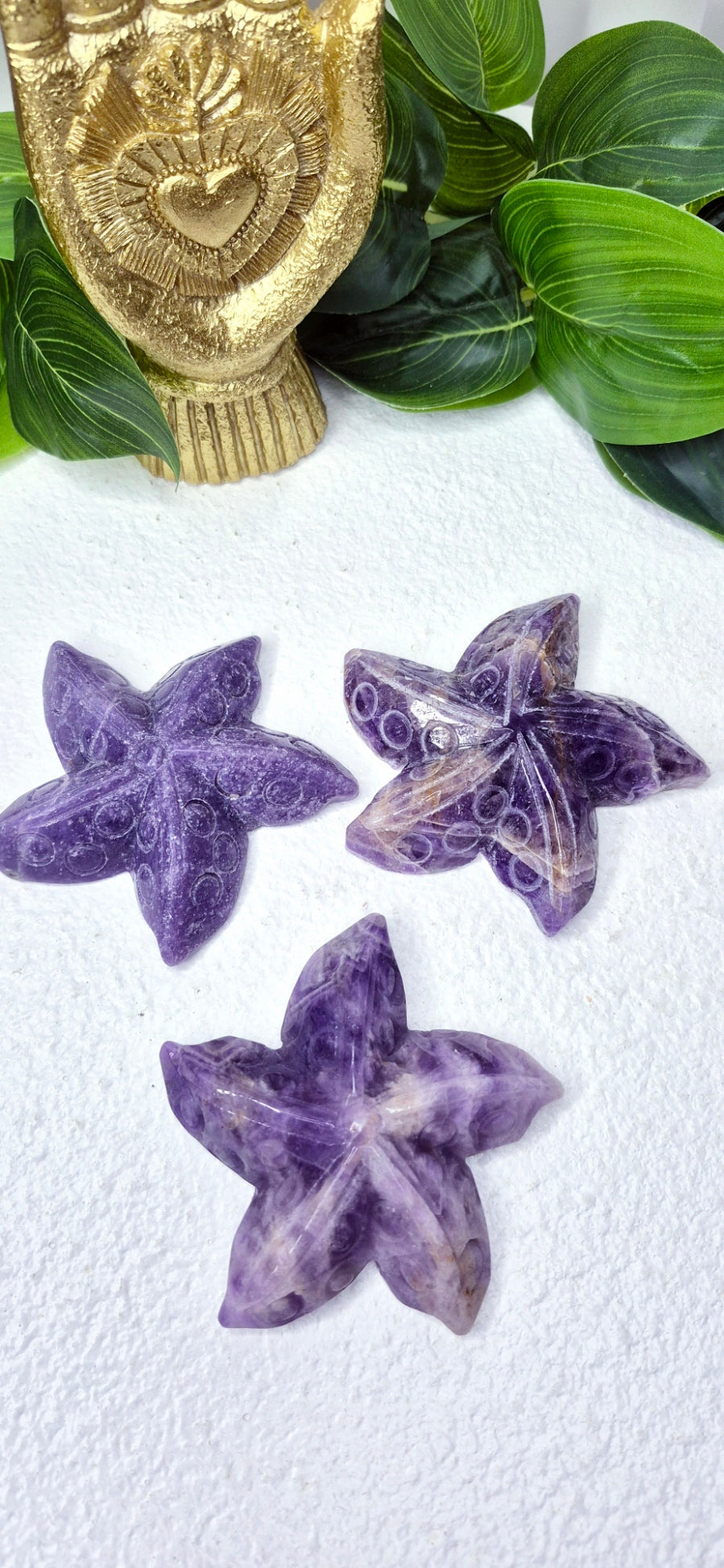 Dream Amethyst Star Fish Carving