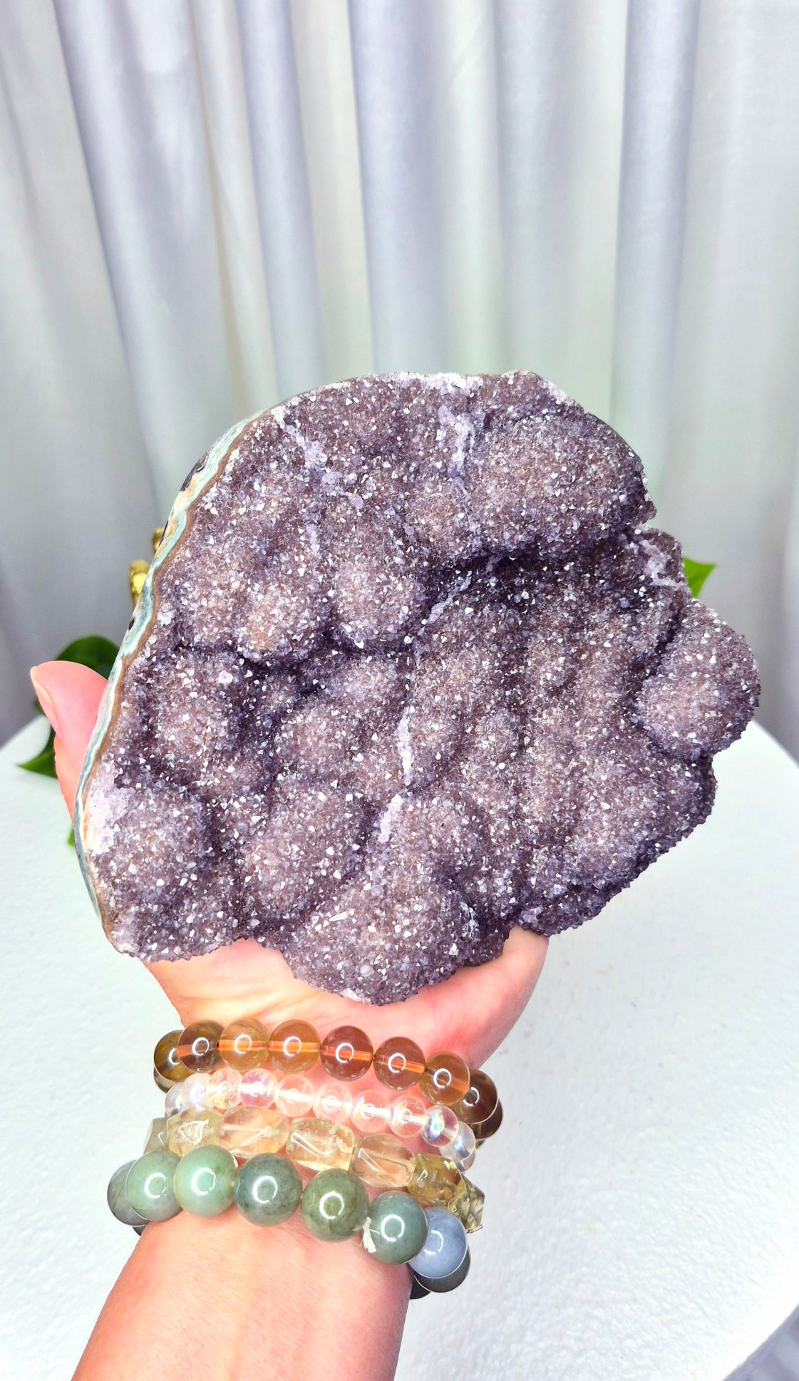 Rainbow Druzy Amethyst Freeform Statement Piece