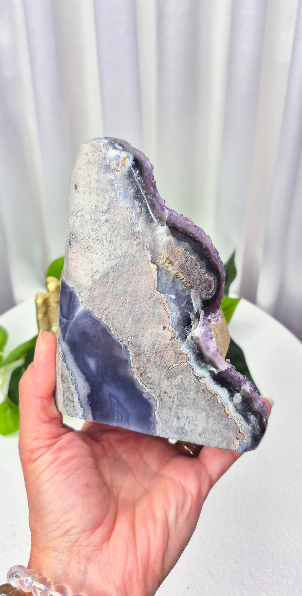 Statement A-grade Amethyst x Yellow Calcite Geode