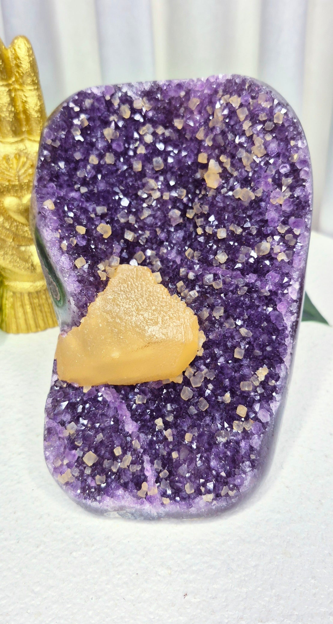 Statement A-grade Amethyst x Yellow Calcite Geode