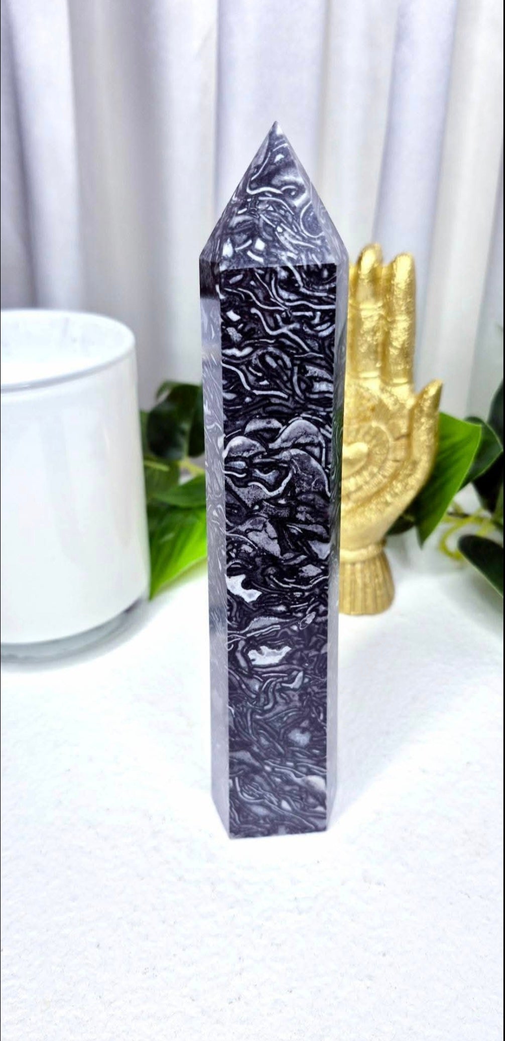 Black Crazy Lace Agate Tower